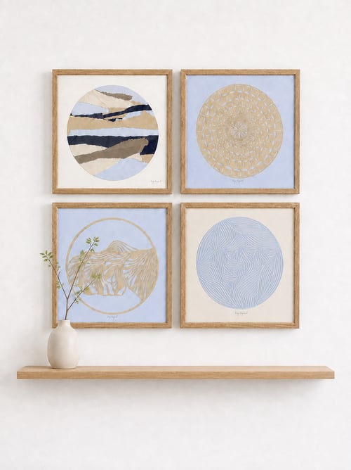 30x30cm, Horizons, papirværk, indrammet  (3)