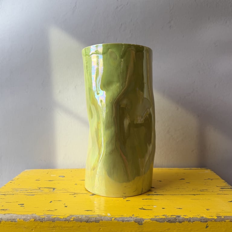 Krøllet vase grøn  billede 2