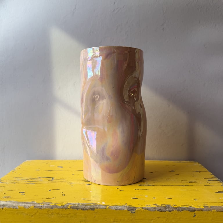 Krøllet vase lyserød billede 2