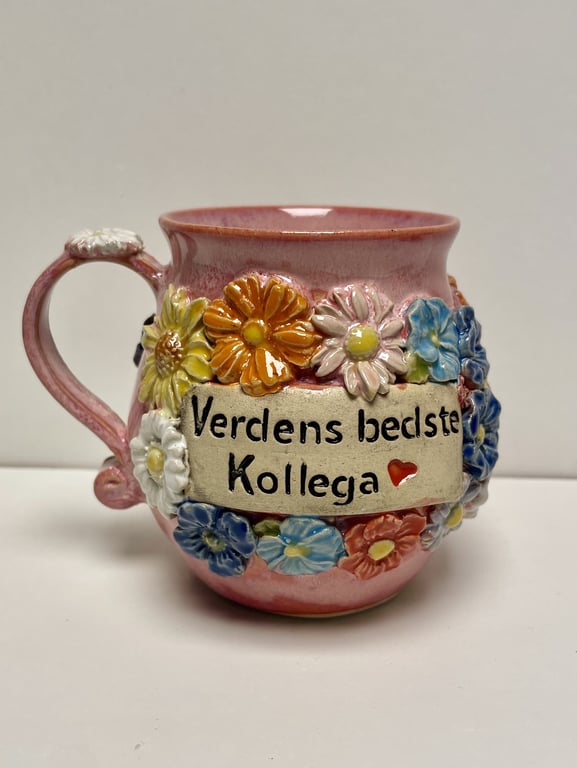 Keramik krus med tekst - Verdens bedste kollega billede 3