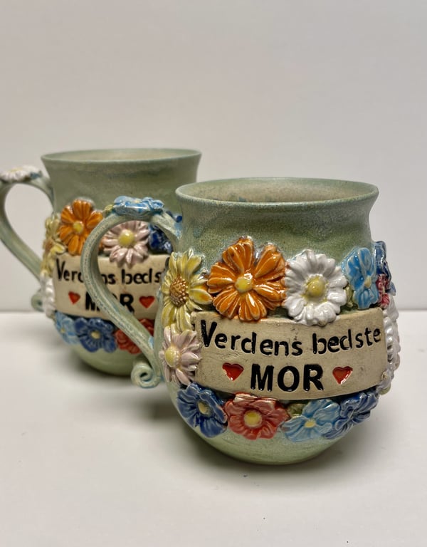 Keramik krus med tekst - Verdens bedste mor billede 3