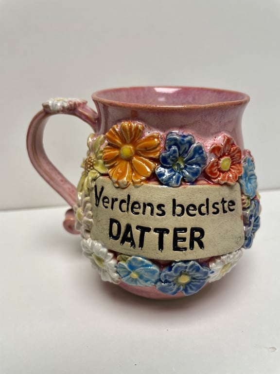 Keramik krus med tekst - Verdens bedste datter billede 2