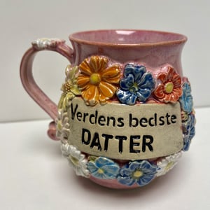 Keramik krus med tekst - Verdens bedste datter – produktbillede