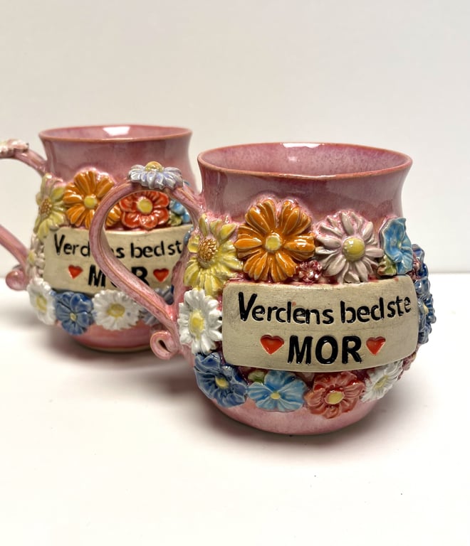 Keramik krus med tekst - Verdens bedste mor billede 2