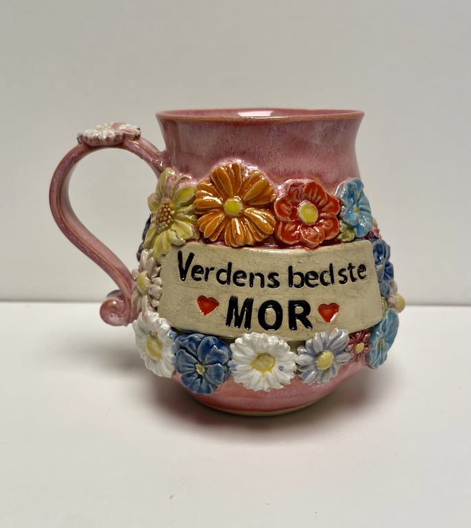 Keramik krus med tekst - Verdens bedste mor billede 3
