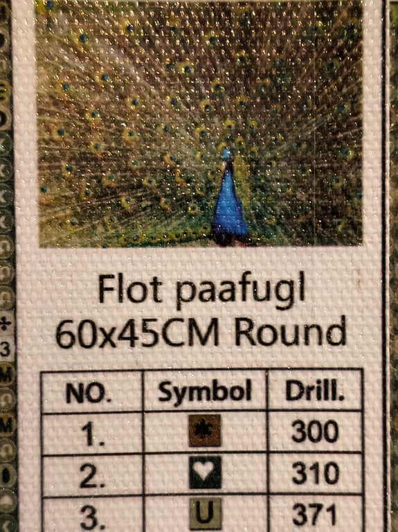 Flot paafugl 60 45 round 