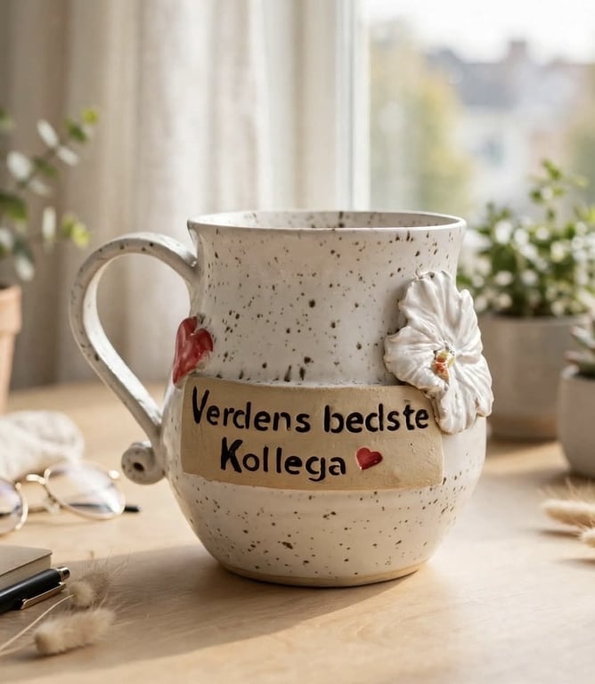 Keramik krus med tekst - Verdens bedste kollega