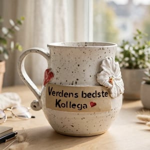 Keramik krus med tekst - Verdens bedste kollega – produktbillede