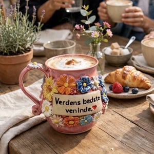 Keramik krus med tekst - Verdens bedste veninde – produktbillede