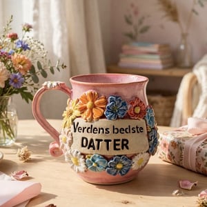 Keramik krus med tekst - Verdens bedste datter – produktbillede