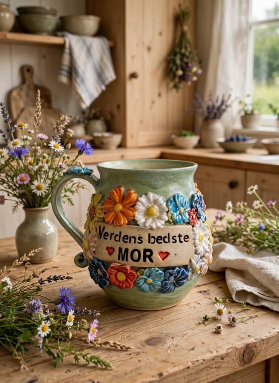 Keramik krus med tekst - Verdens bedste mor