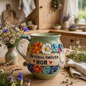 Keramik krus med tekst - Verdens bedste mor – produktbillede