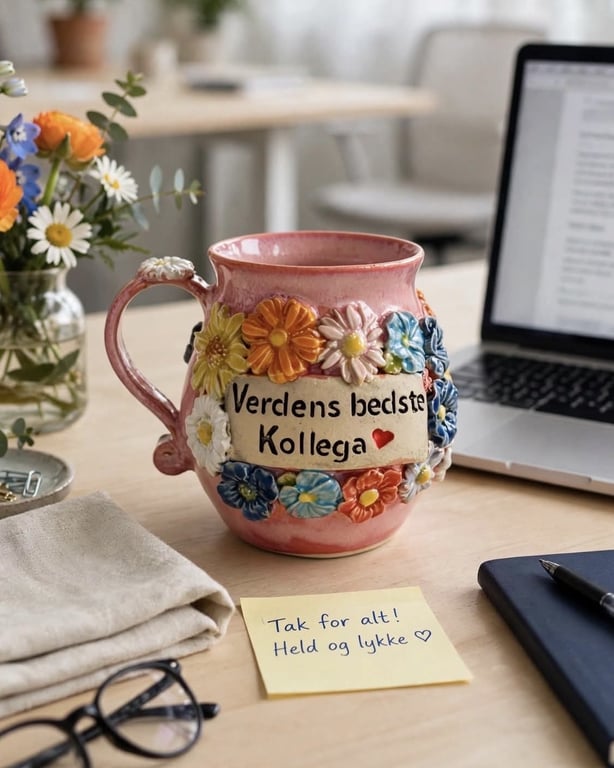Keramik krus med tekst - Verdens bedste kollega