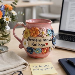 Keramik krus med tekst - Verdens bedste kollega – produktbillede