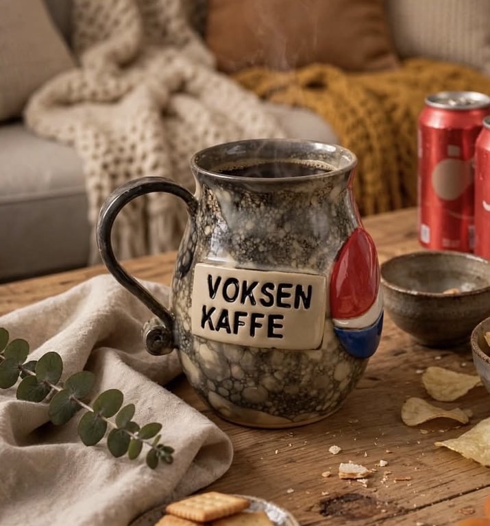 Keramik krus med tekst - Voksen kaffe