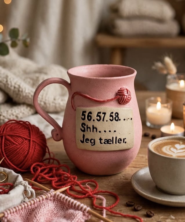 Keramik krus med tekst - 56.57.58.. Shh jeg tæller