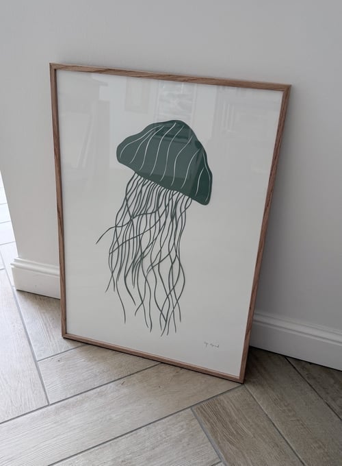 50x70cm, papercut, støvet grøn, indrammet  (2)