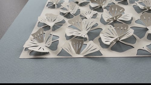 A4, 3D papercut, dueblå, indrammet  (5)