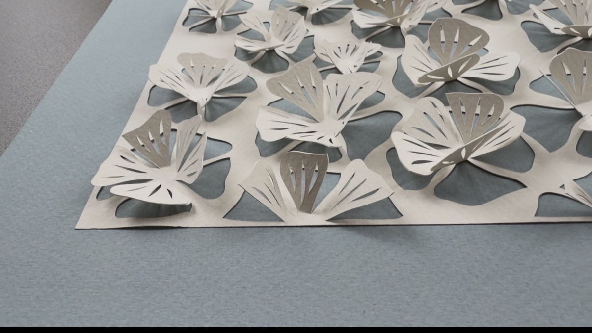 A4, 3D papercut, dueblå, indrammet  billede 5