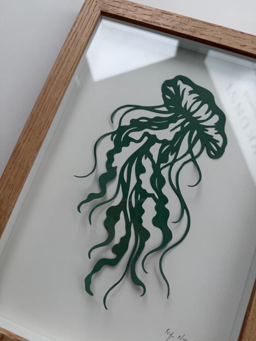 A4, 3D papercut, salviegrøn, indrammet  (3)