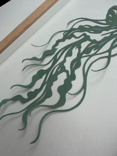 A4, 3D papercut, salviegrøn, indrammet  (4)