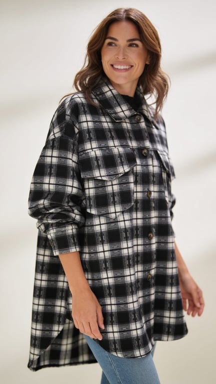 Pearl ternet shirt. Black/white. Onesize str. 36-46