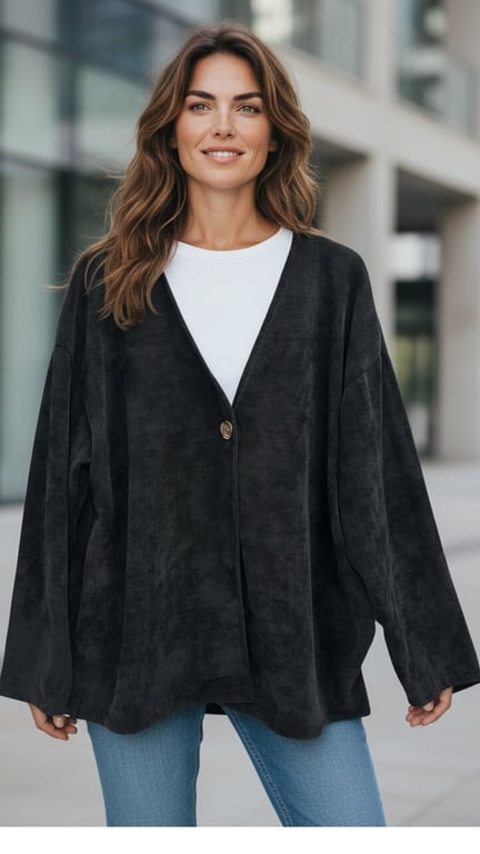 Sine soft basic cardigan, Black. Onesize str. 36-46.