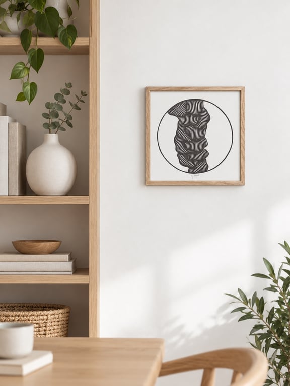 30x30cm, papercut, Mørk Taupe, indrammet  billede 2