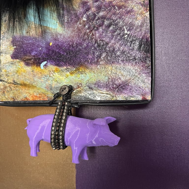 MALERI med pels og gris billede 3