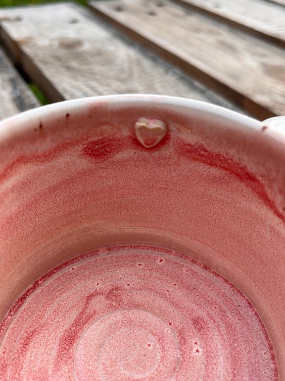 Pink/hvid  kop. 320 ml. H: 7 cm billede 3