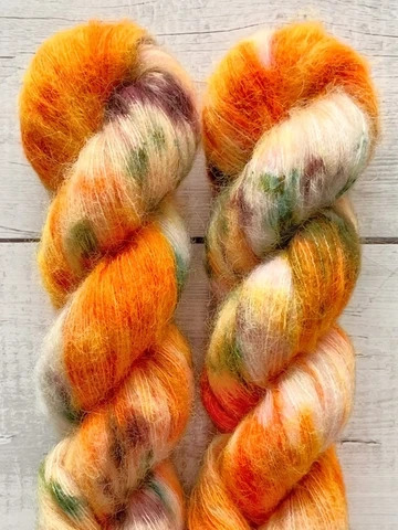 Garn: Håndfarvet fra M-L Sjøgren - Suri Alpaca Silk billede 8
