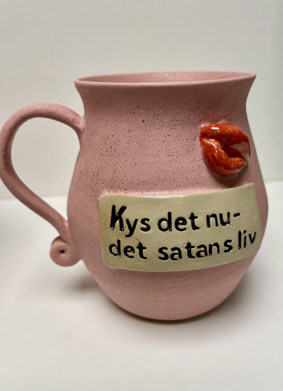 Keramik Krus med tekst -  Kys det nu det satans liv.  billede 3
