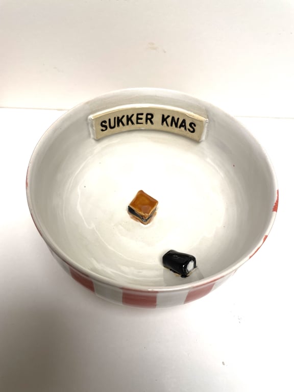 Keramik Skål med tekst - Sukker knas billede 3