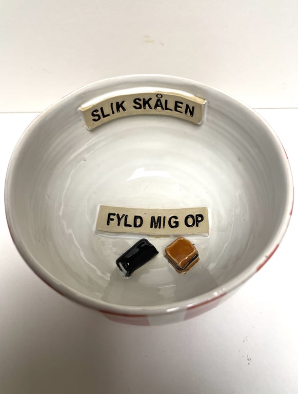 Keramik Skål med tekst - Slik skålen billede 3