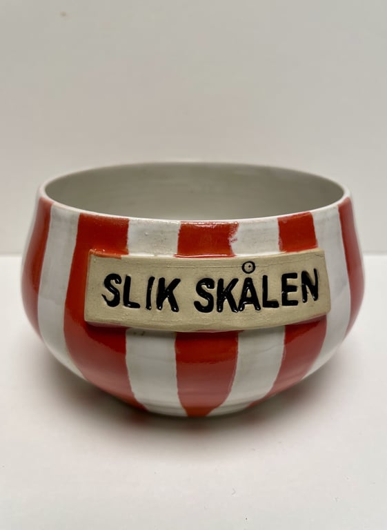 Keramik Skål med tekst - Slik skålen billede 2