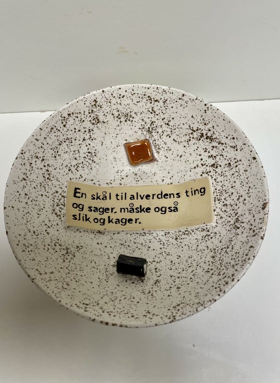 Keramik Skål med tekst - En skål til alverdens..... billede 2