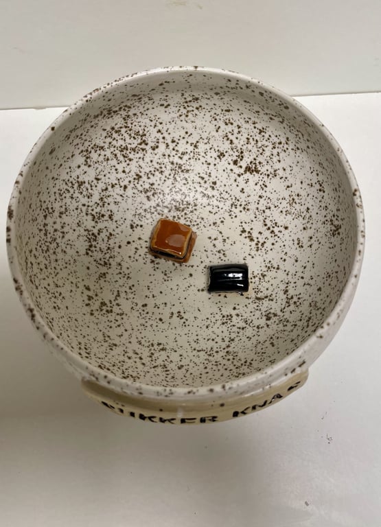 Keramik Skål med tekst - Sukker knas billede 3