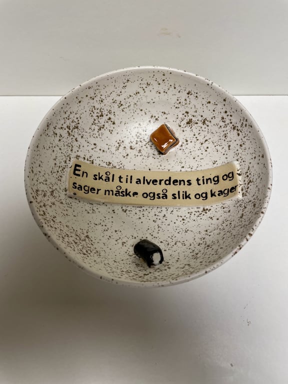 Keramik Skål med tekst - En skål til alverdens..... billede 2