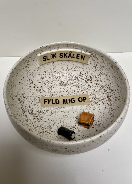 Keramik Skål med tekst - Slik skålen billede 2