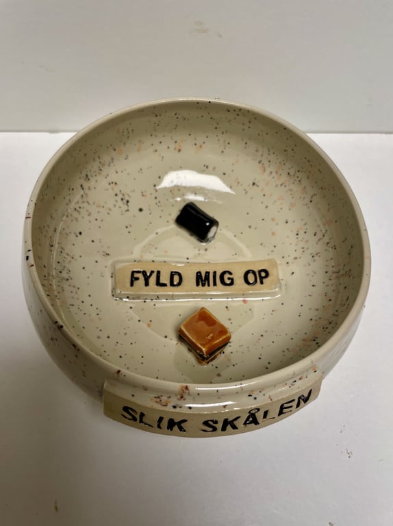 Keramik Skål med tekst - Slik skålen billede 3