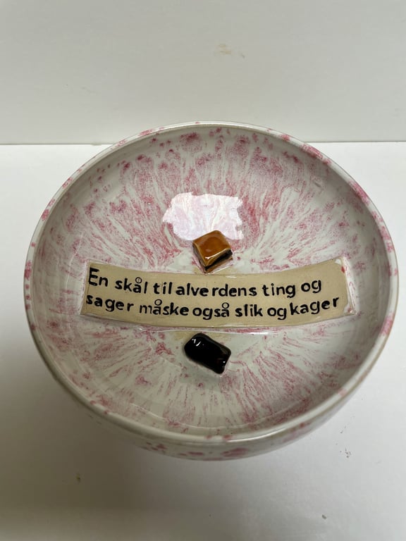 Keramik Skål med tekst - En skål til alverdens..... billede 2