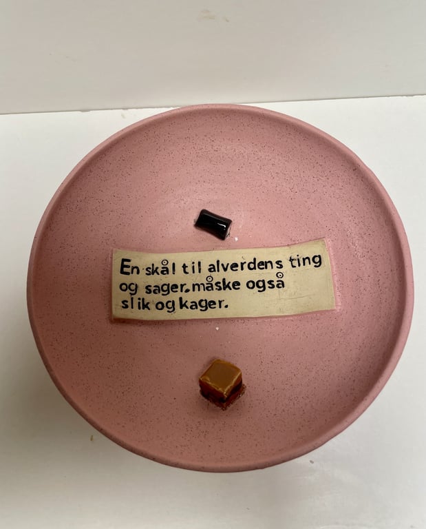 Keramik Skål med tekst - En skål til alverdens..... billede 2