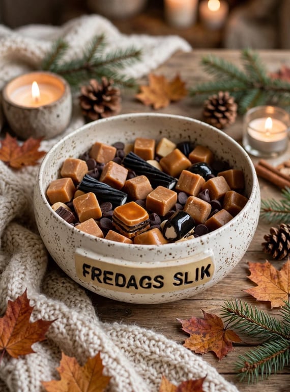 Keramik Skål med tekst -  Fredags slik.
