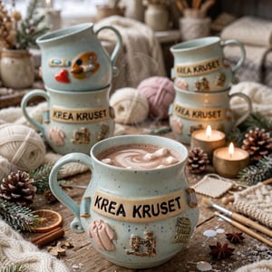 Keramik krus med tekst - Krea kruset – produktbillede