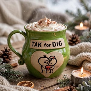 Keramik krus med tekst  -  Tak for dig. – produktbillede
