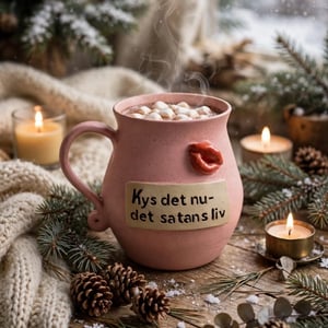 Keramik Krus med tekst -  Kys det nu det satans liv.  – produktbillede