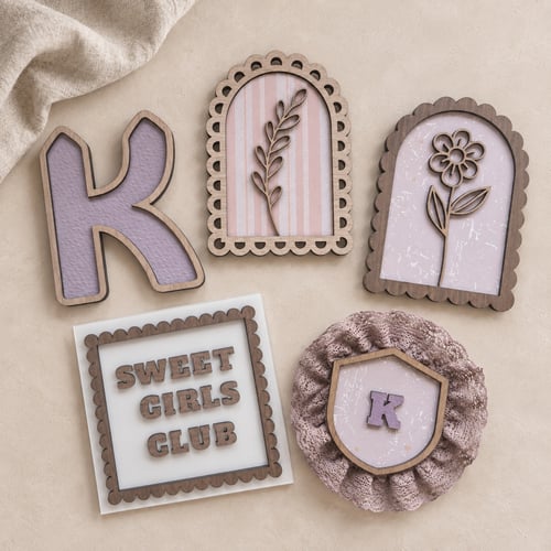 Sweet Girls Club – personligt vægdekorationssæt