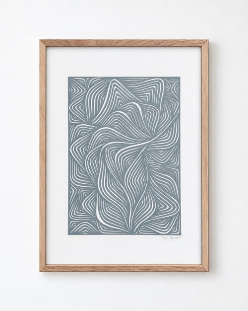 A3, papercut, dueblå, indrammet  (4)