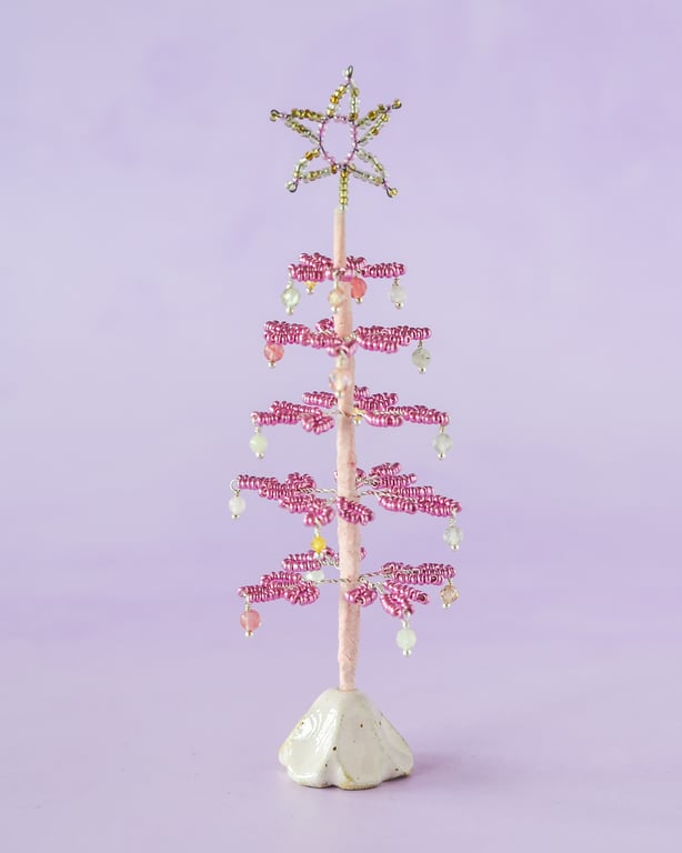 Lille perlejuletræ - Pink metallic