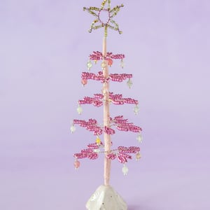 Lille perlejuletræ - Pink metallic – produktbillede